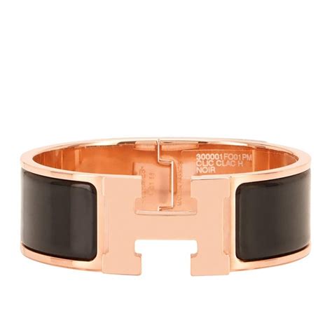 hermes clic clac rose gold black|Hermes bracelets for sale.